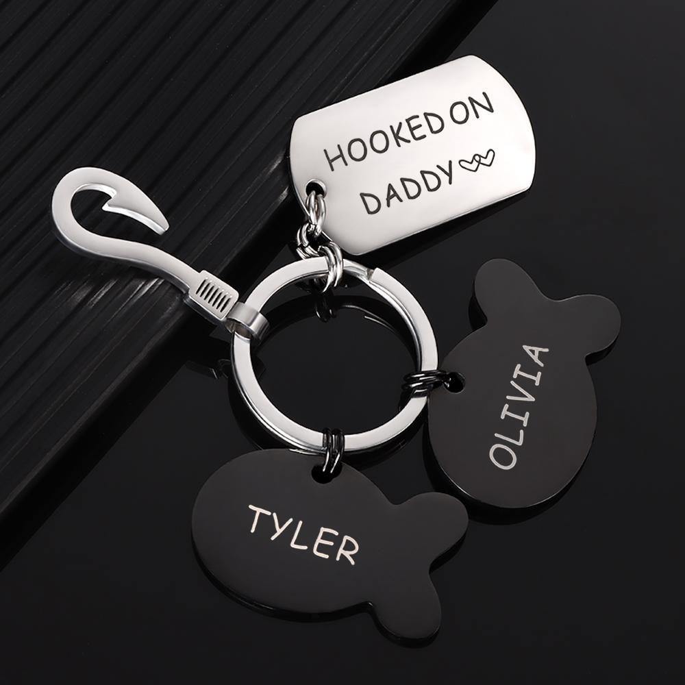 Engraved Little Fish Key Chain with 2 Fish Gift for Lover - soufeelus