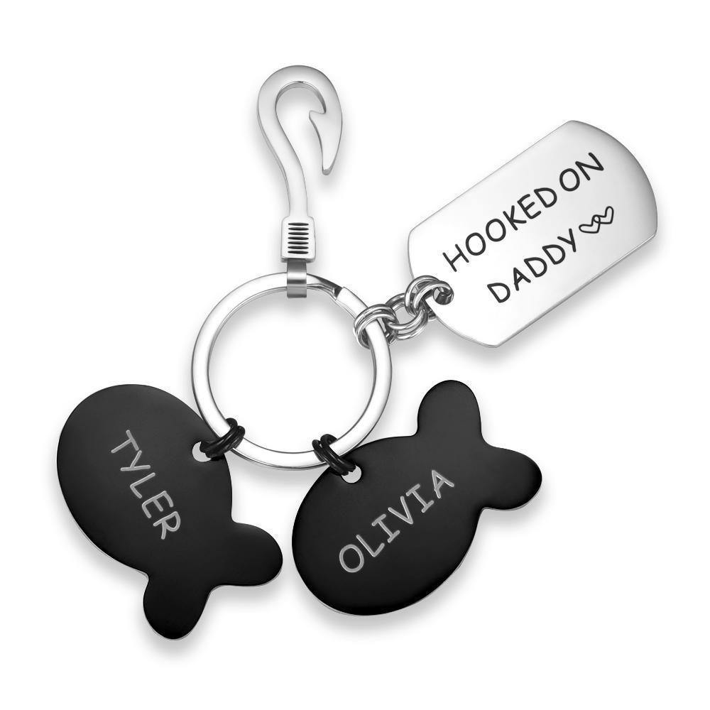 Engraved Little Fish Key Chain with 2 Fish Gift for Lover - soufeelus