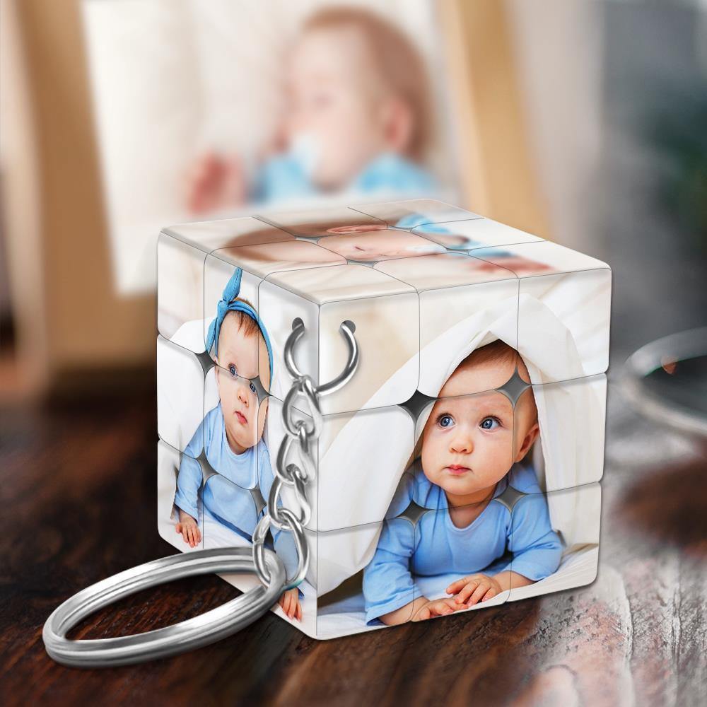 Custom Multiphoto Rubic’s Cube Keychain Lovely Baby