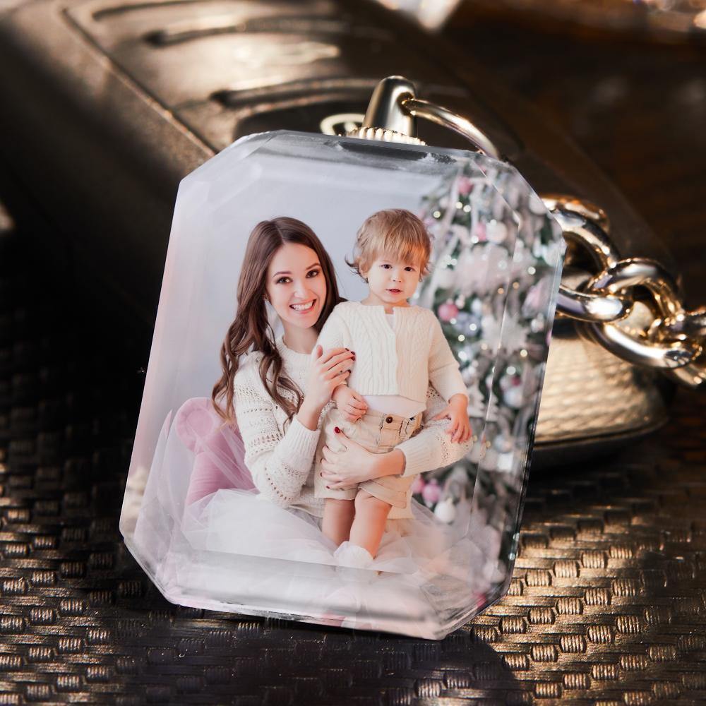 Custom Photo Keychain Crystal Keychain Mother's Gifts - soufeelus