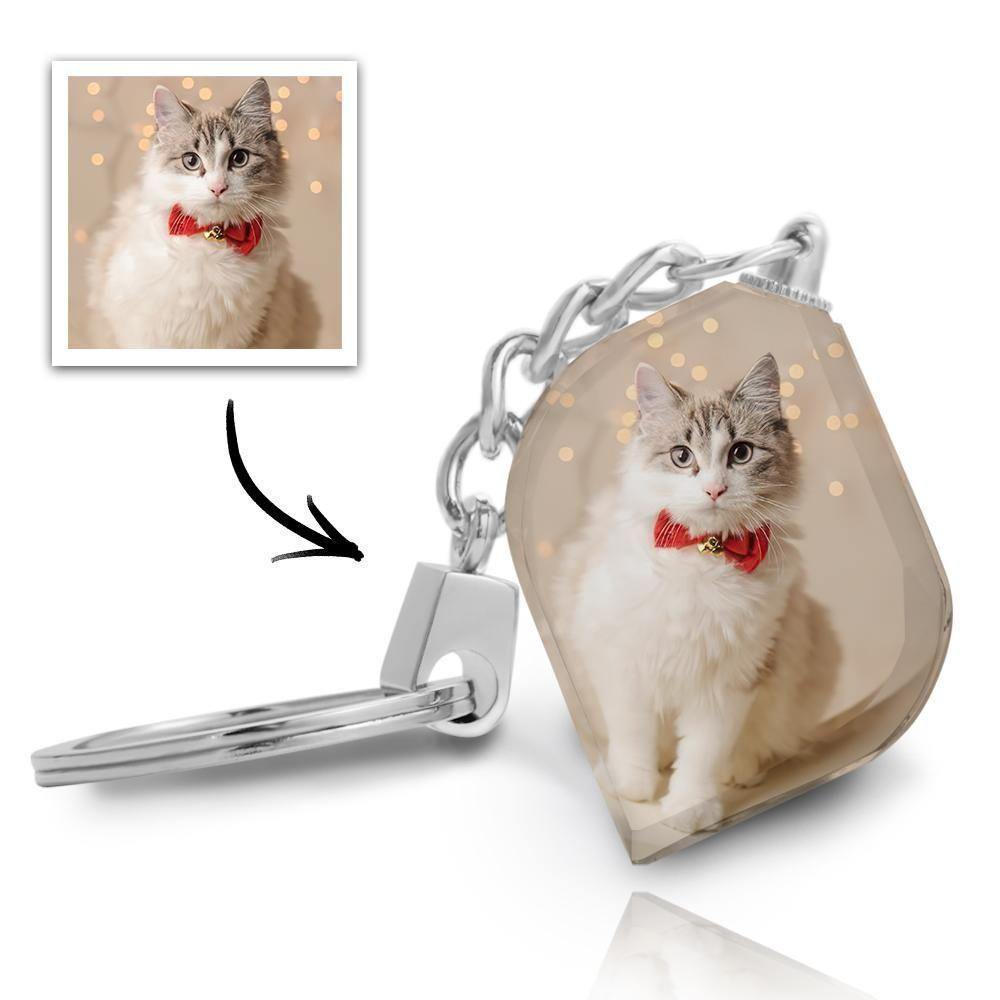 Photo Keychain Crystal Keychain Love my Pets - soufeelus