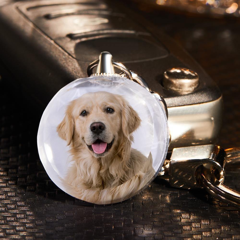 Custom Photo Keychain Crystal Keychain Round-shaped - soufeelus