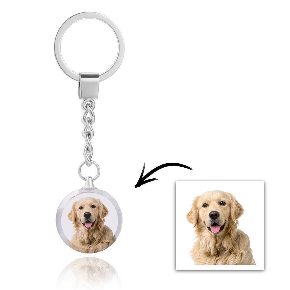 Custom Photo Keychain Crystal Keychain Round-shaped - soufeelus