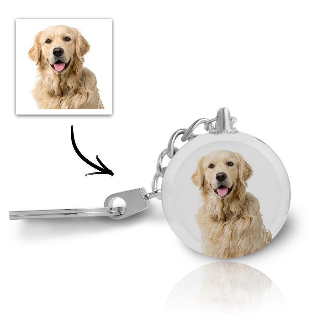 Custom Photo Keychain Crystal Keychain Round-shaped - soufeelus