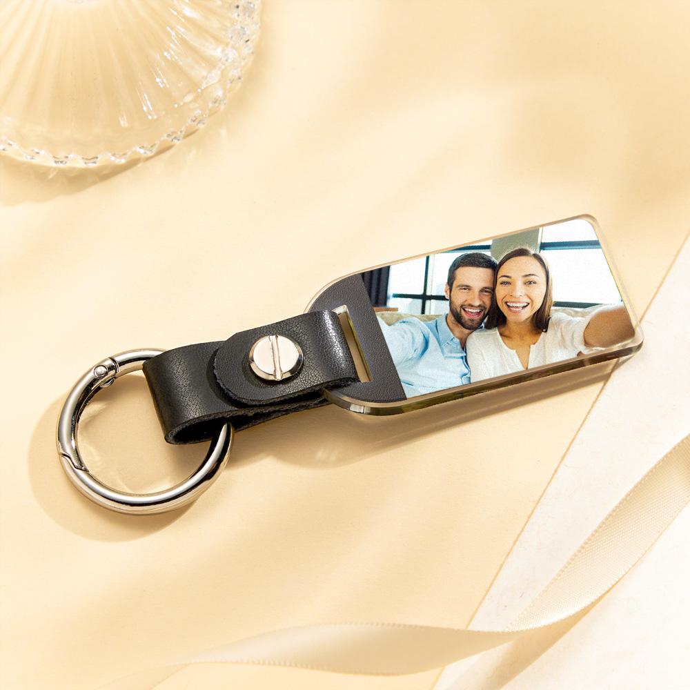 Custom Photo Keychain Creative Simple Couple Gifts - soufeelus