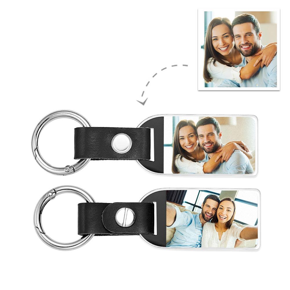 Custom Photo Keychain Creative Simple Couple Gifts - soufeelus