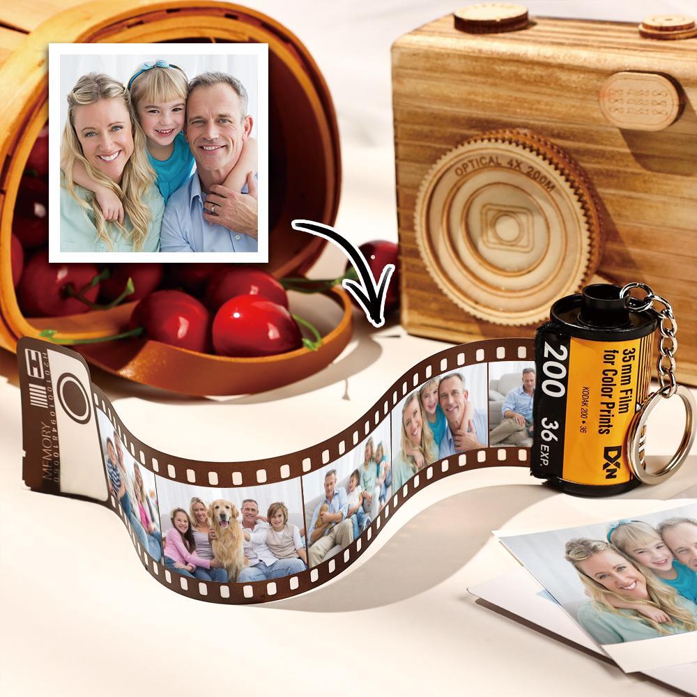 5 Pics Custom Photo Camera Roll Keychain with Pictures Customized Photo Family Gifts
