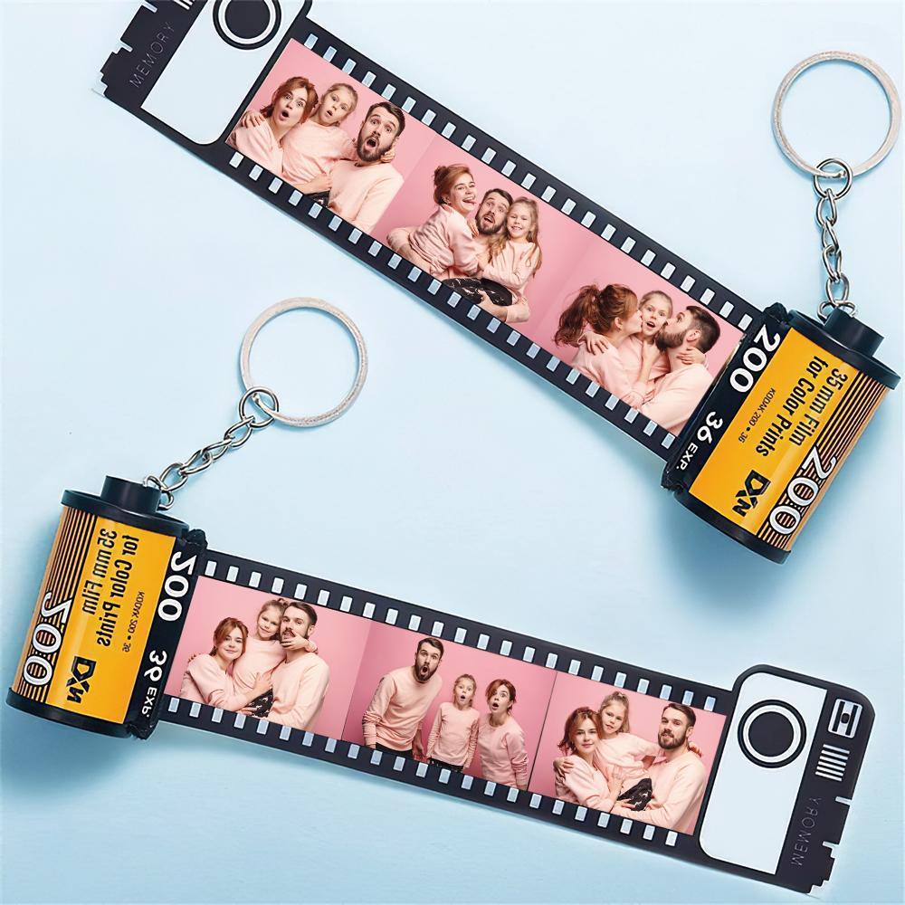 5 Pics Custom Photo Camera Roll Keychain with Pictures Customized Photo Family Gifts