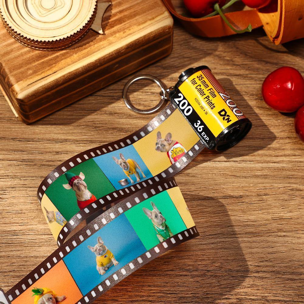 5 Pics Custom Photo Film Roll Keychain with Pictures Customized Photo Gifts for Family - soufeelus