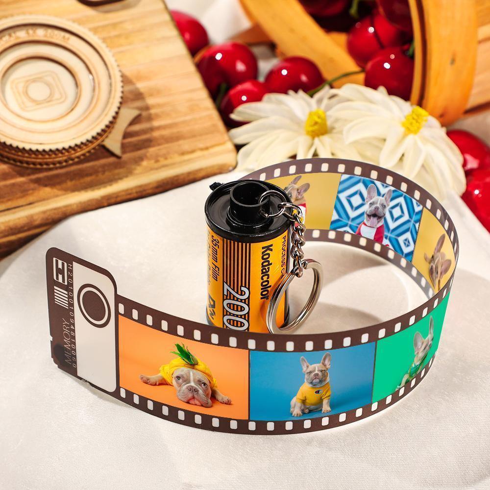 5 Pics Custom Photo Film Roll Keychain with Pictures Customized Photo Gifts for Family - soufeelus