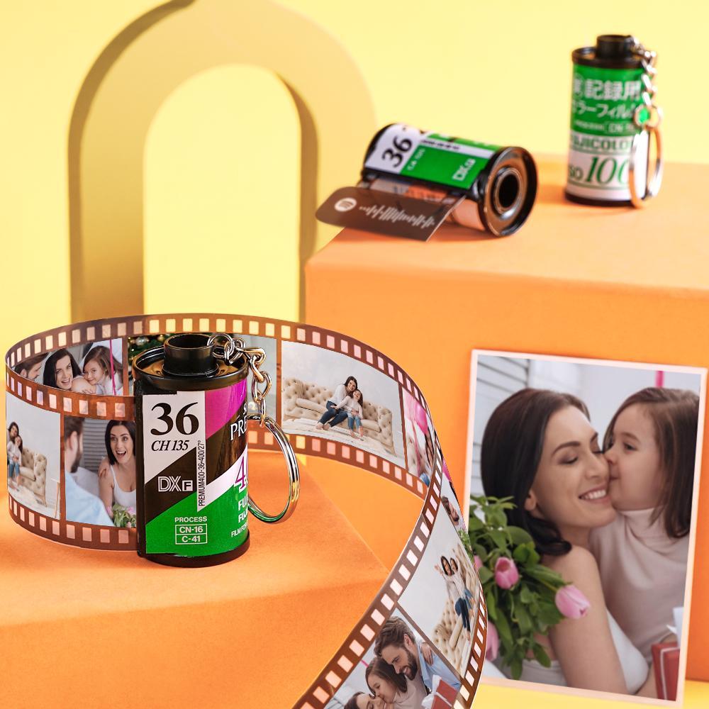 Scannable Spotify Code Film Keychain Spotify Photo Engraved Film Keychain Gifts for Couple's Green 5 Pics