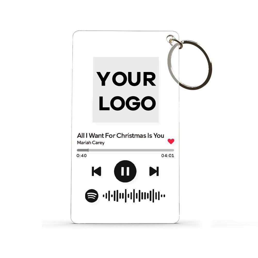 Scannable Spotify Code Plaque Keychain Music and Photo Acrylic, Song Keychain Gifts 2.1in*3.4in (5.4*8.6cm) Gifts for Employees - soufeelus