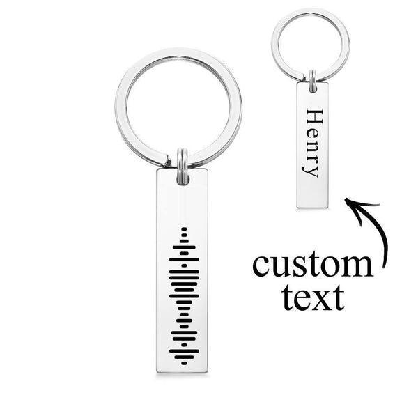 Scannable Music Code Keychain, Custom Engraved Music Song Keychains Black