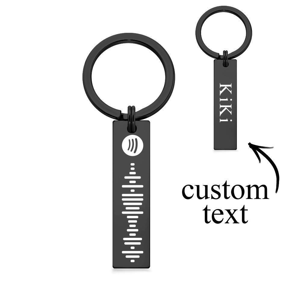 Scannable Spotify Code Keychain, Custom Engraved Music Song Keychains Sliver - soufeelus