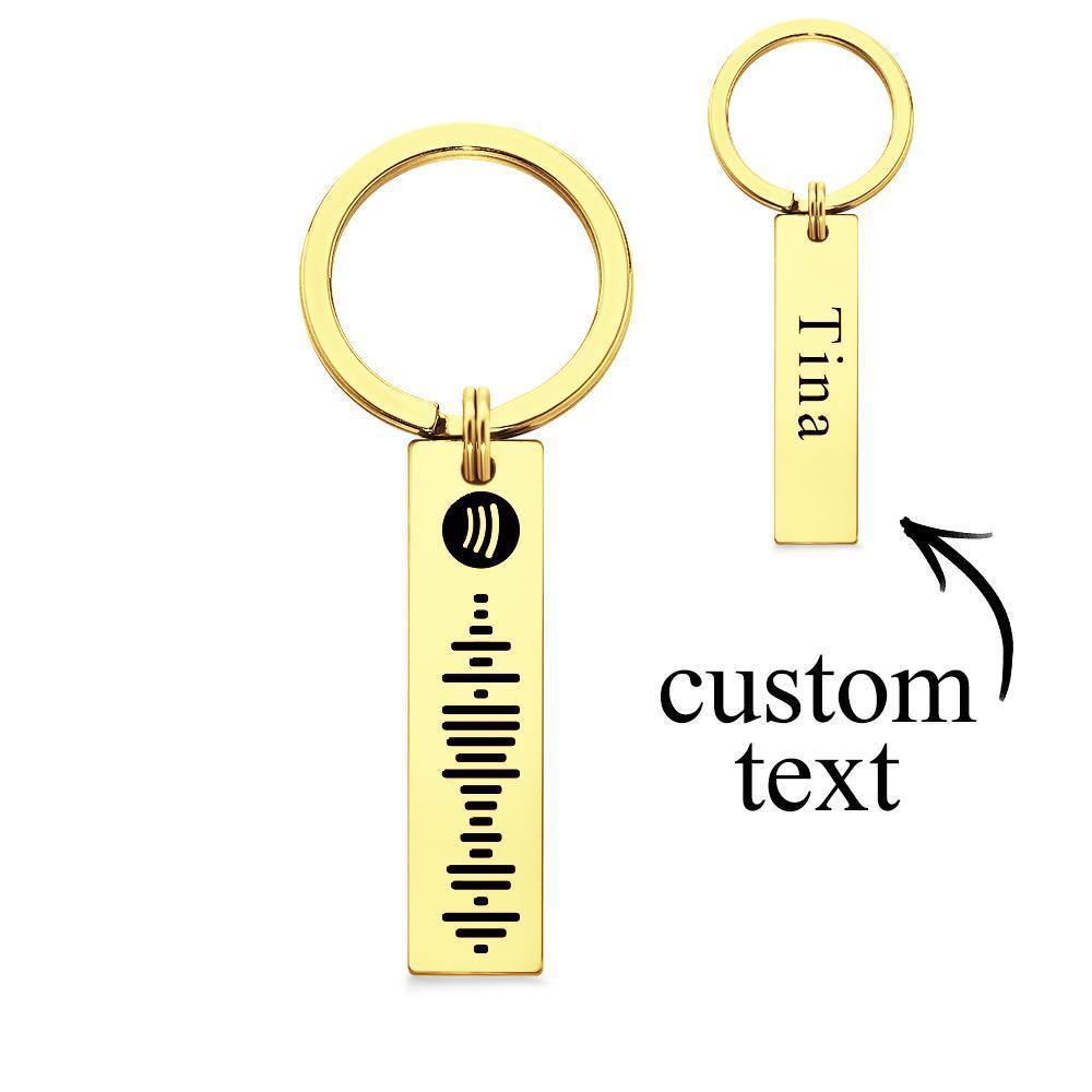 Scannable Spotify Code Keychain, Custom Engraved Music Song Keychains Black - soufeelus