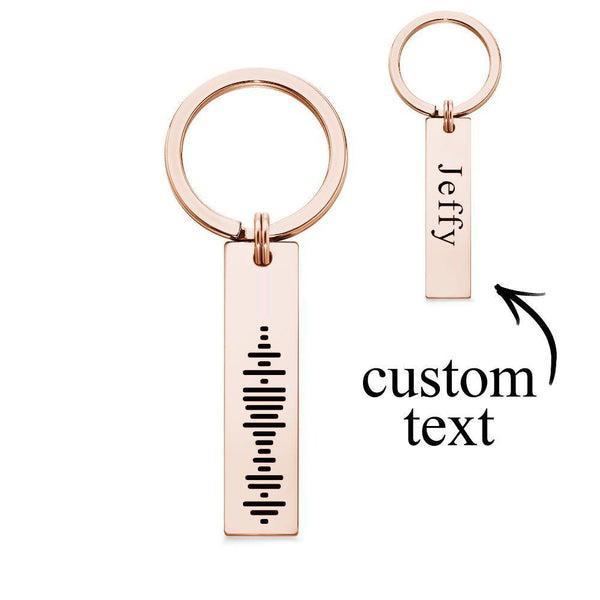 Scannable Music Code Keychain, Custom Engraved Music Song Keychains Black