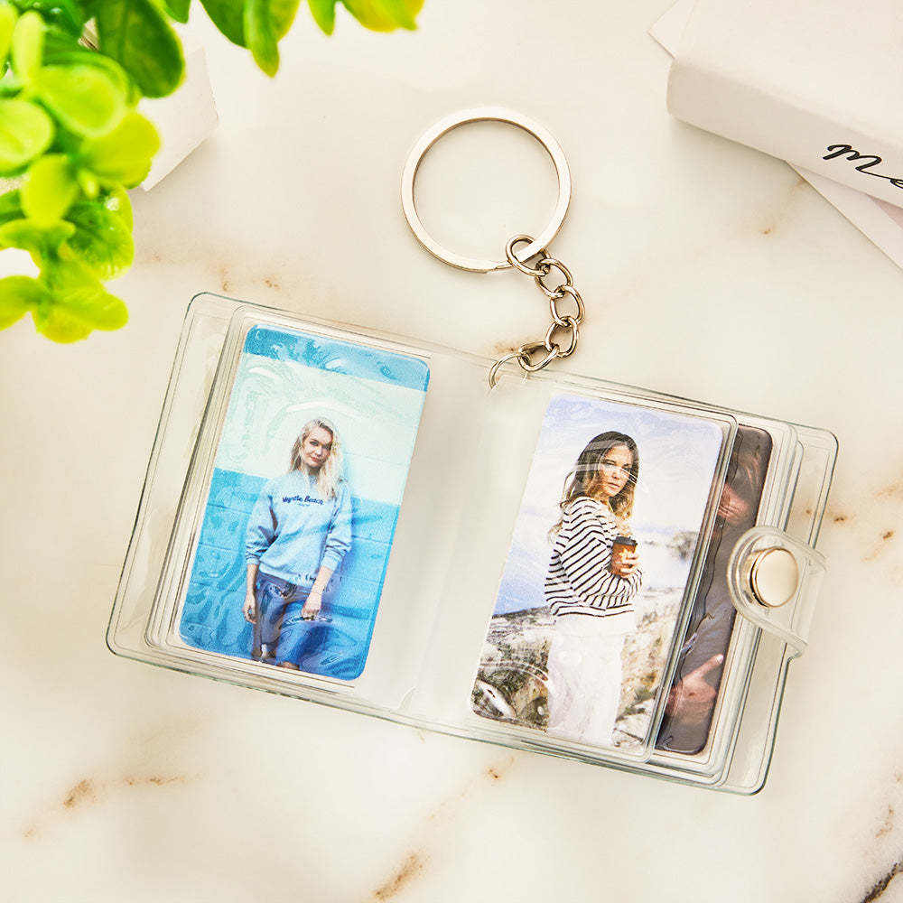 Custom Photo Album Keychain Custom Photo Plastic Keychain Romantic Gift for Her - 