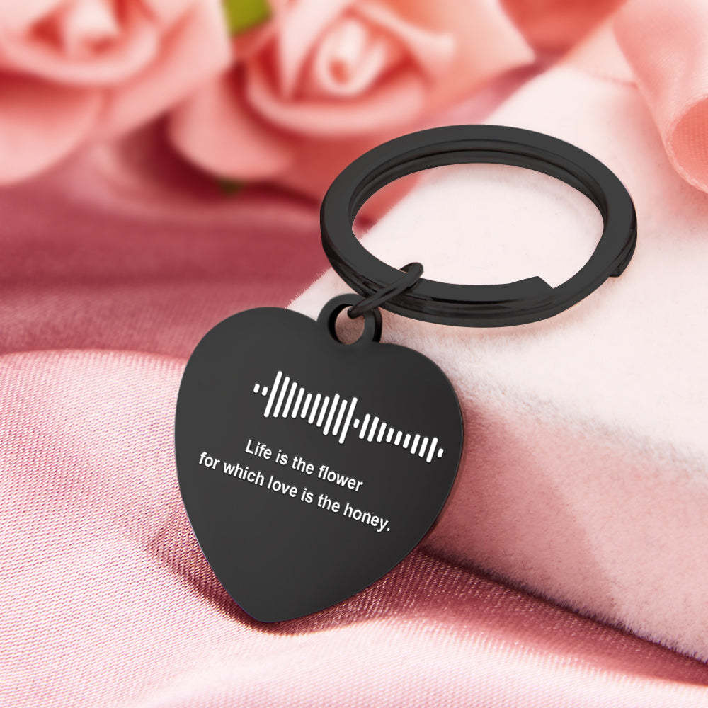 Customizable Scan Music Lettering Keychain Personalized Heart Keychain Valentine's Day Gift - soufeelus