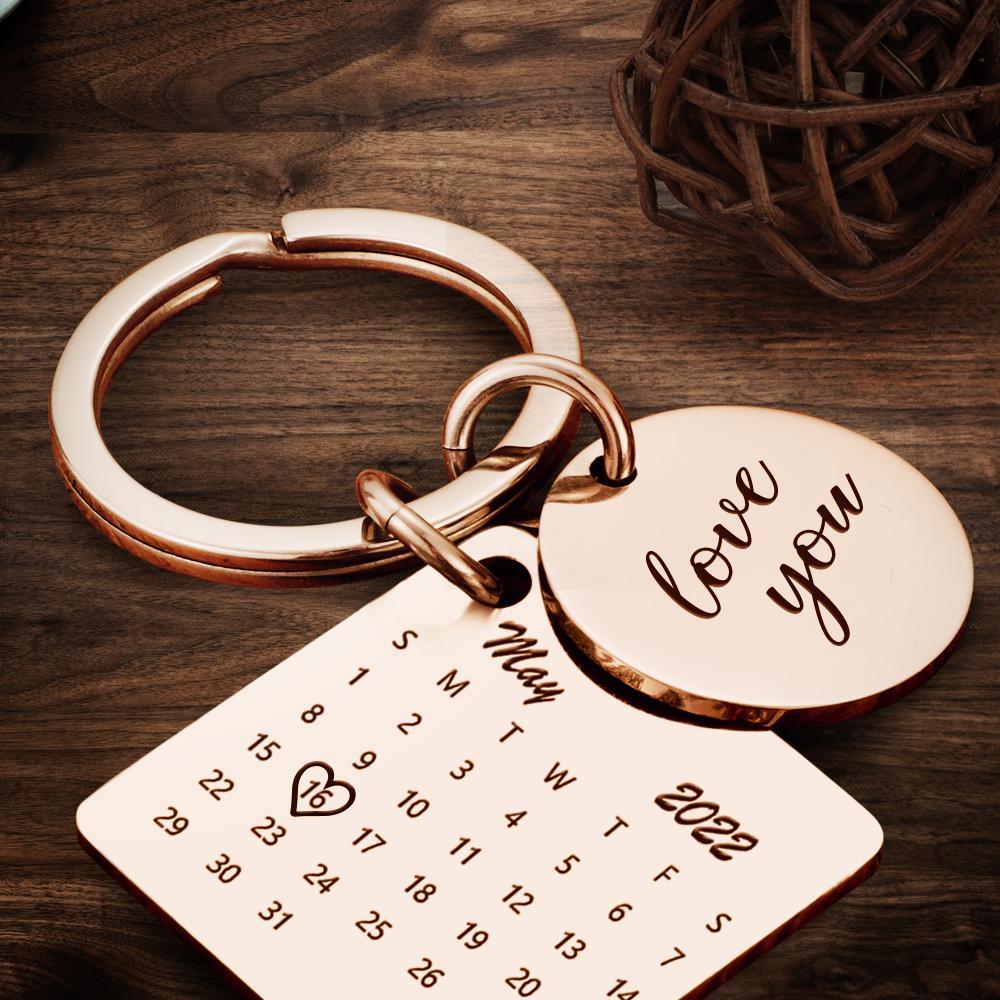 Personalised Calendar Keychain, Date Keychain, Anniversary, Boyfriend, Girlfriend, Husband, Wife, Relationships, Wedding