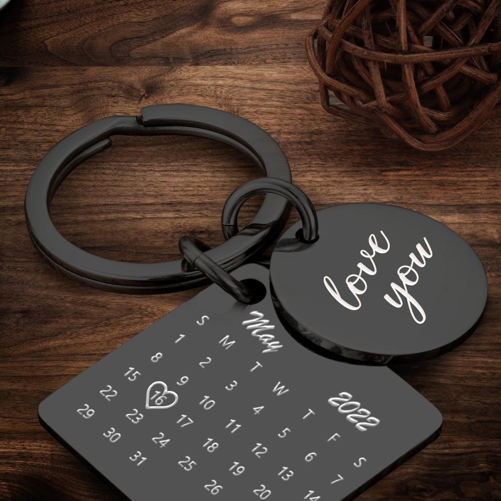 Personalised Calendar Keychain, Date Keychain, Anniversary, Boyfriend, Girlfriend, Husband, Wife, Relationships, Wedding