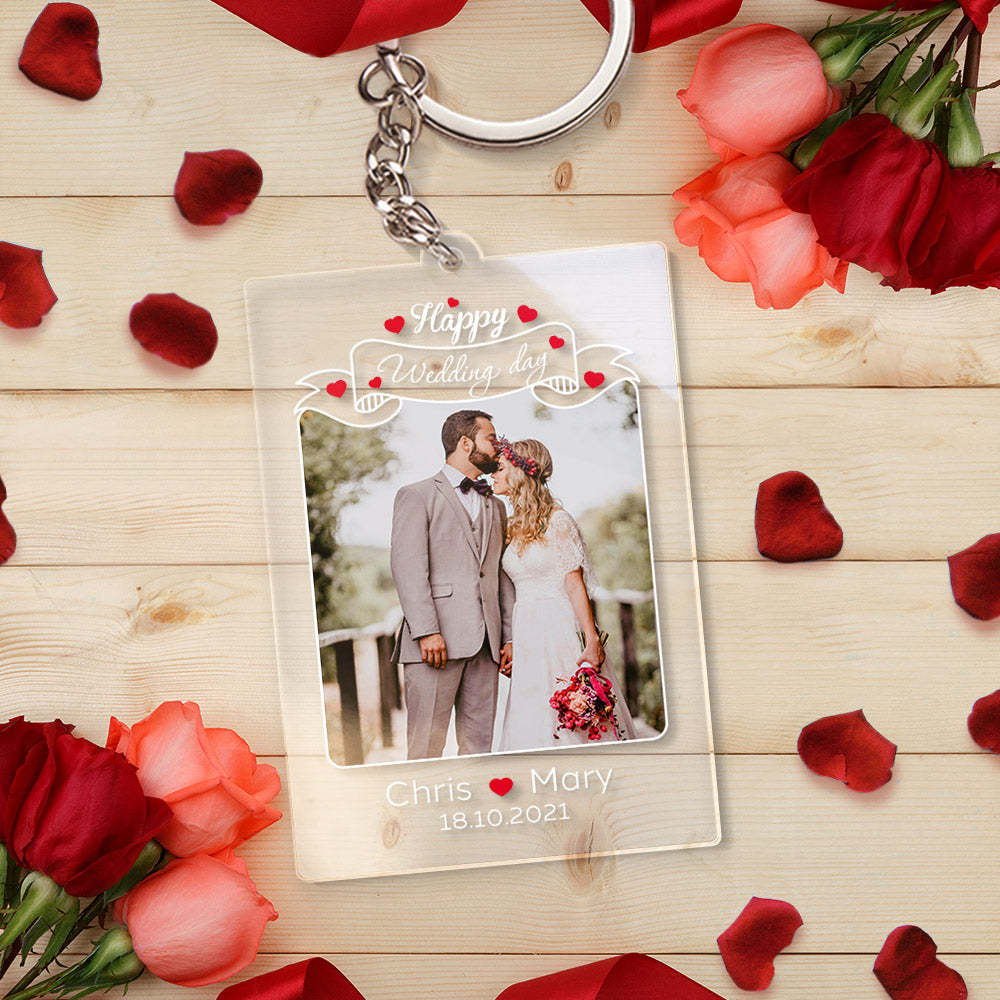 Wedding Day Gift for Her Acrylic Lamp With Photo Custom Photo Night Light Engagement Gift Couple Personalized Led Lights Bedroom Decor -