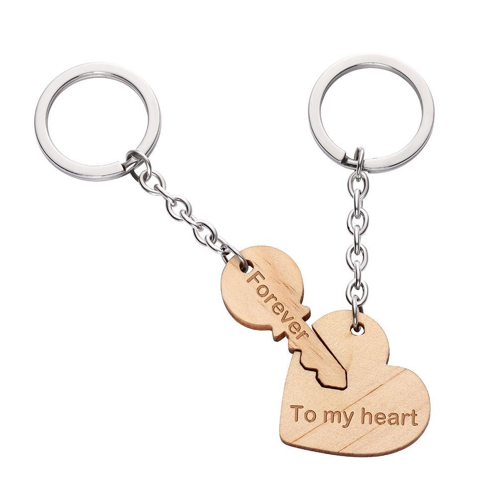 Custom  Engraved Keychain Couple's Gifts Sodden Forever to my Heart