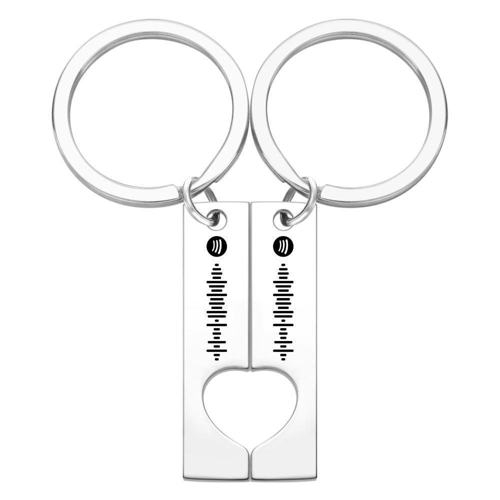 Scannable Custom Spotify Code Keychain Engraved Custom Music Song Keychain Gifts Black Key Chains