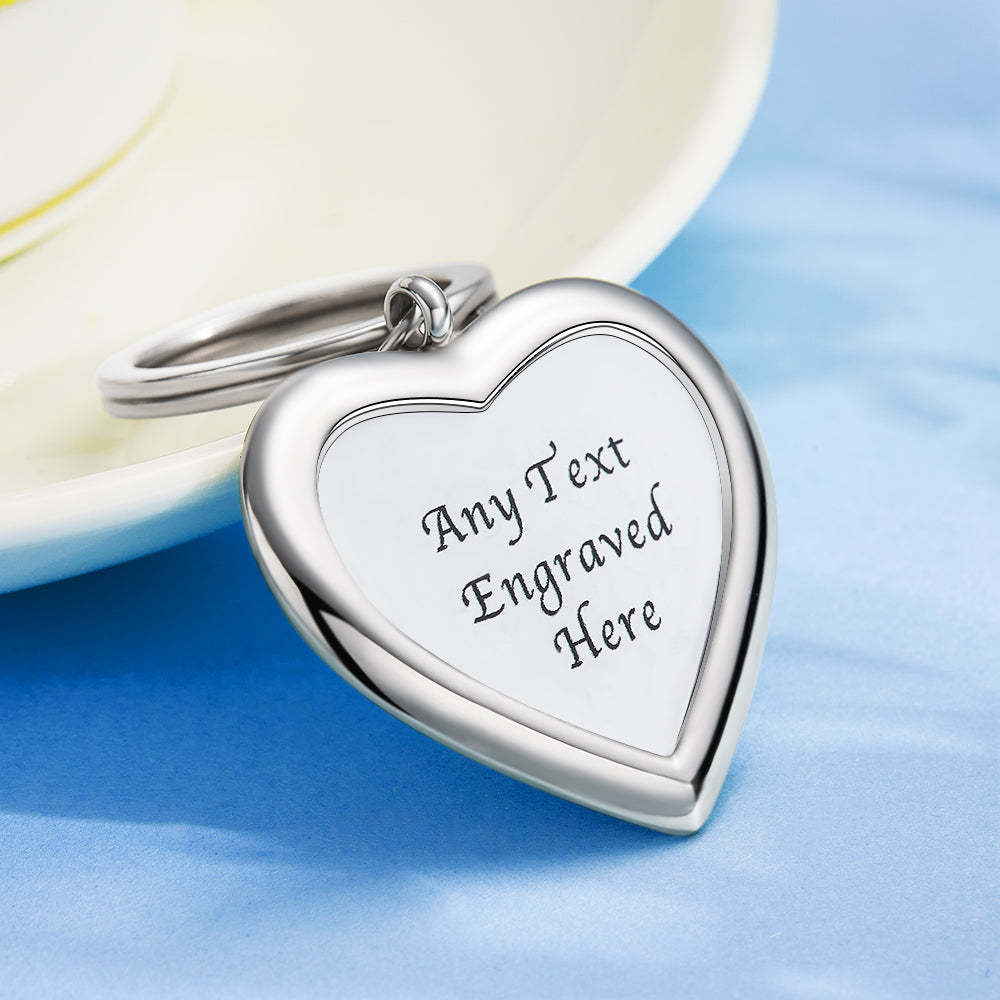 Custom Engraved Heart Keychain Sentimental Keyring Simplicity Keychain Gift for Love -