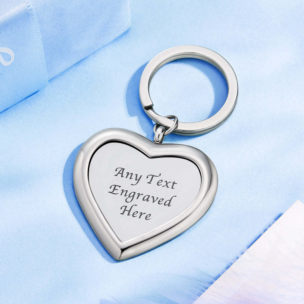 Custom Engraved Heart Keychain Sentimental Keyring Simplicity Keychain Gift for Love -