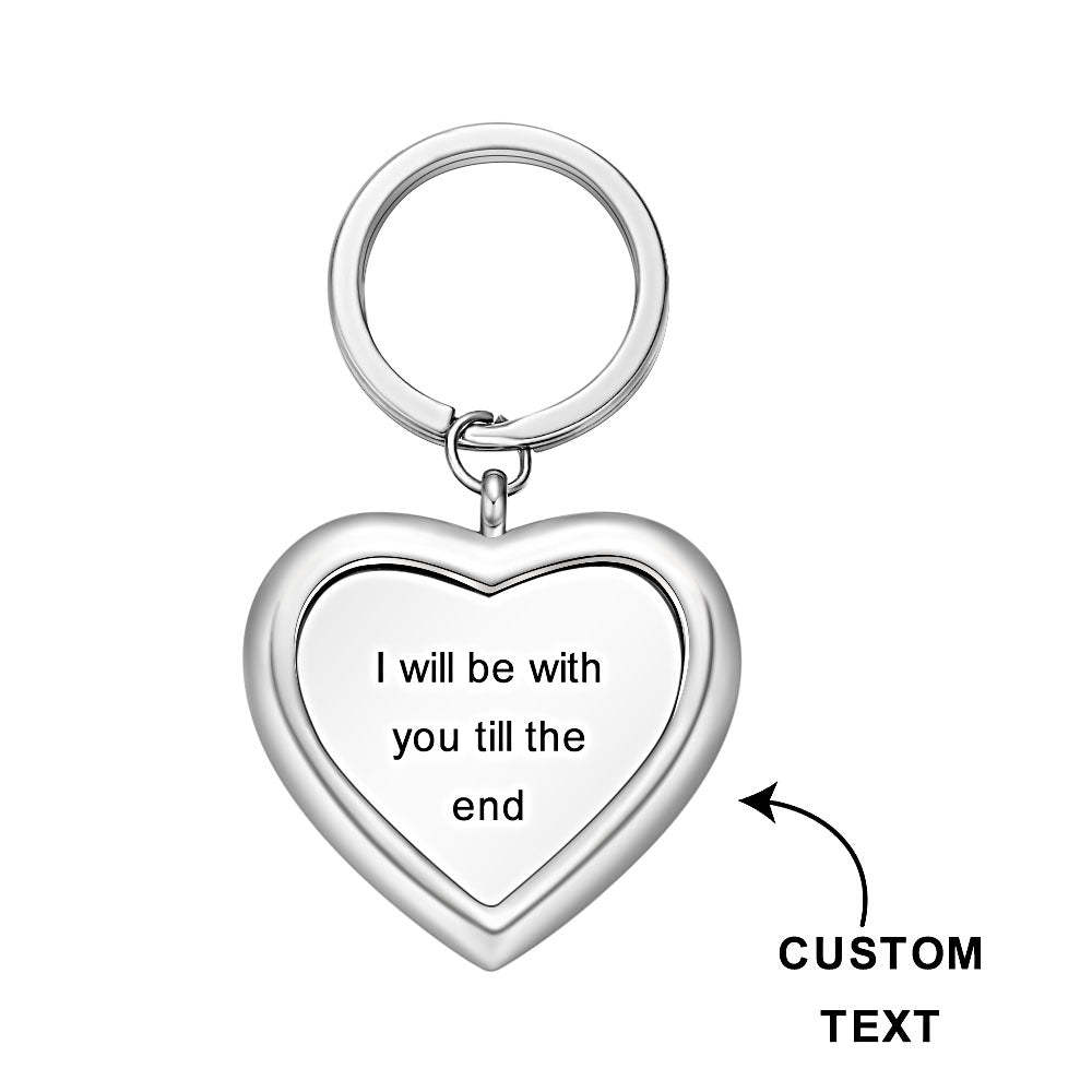 Custom Engraved Heart Keychain Sentimental Keyring Simplicity Keychain Gift for Love -