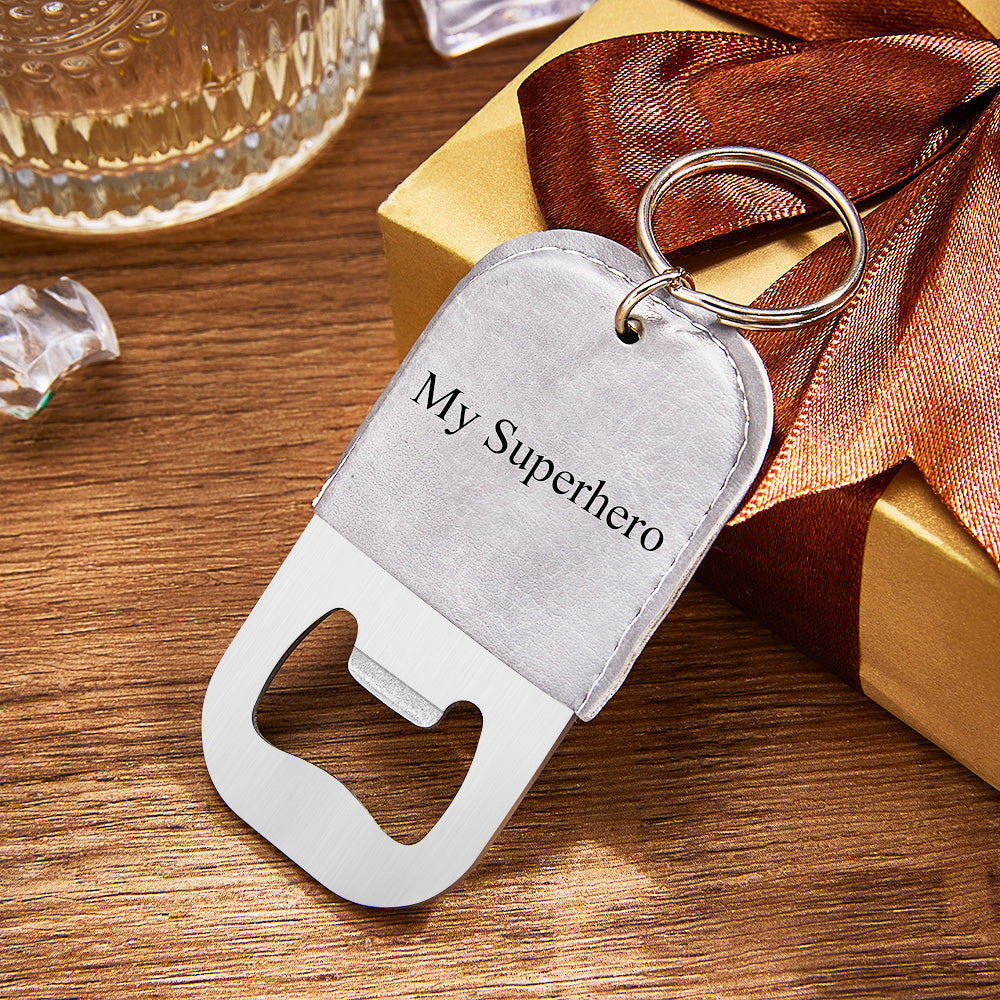 Custom Engraved Bottle Opener Keychain Creative Keyring Gift For Dad - 