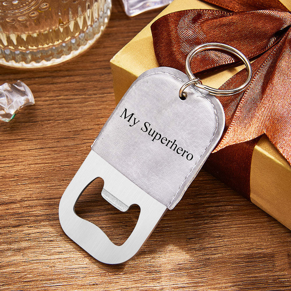 Custom Engraved Bottle Opener Keychain Creative Keyring Gift For Dad -