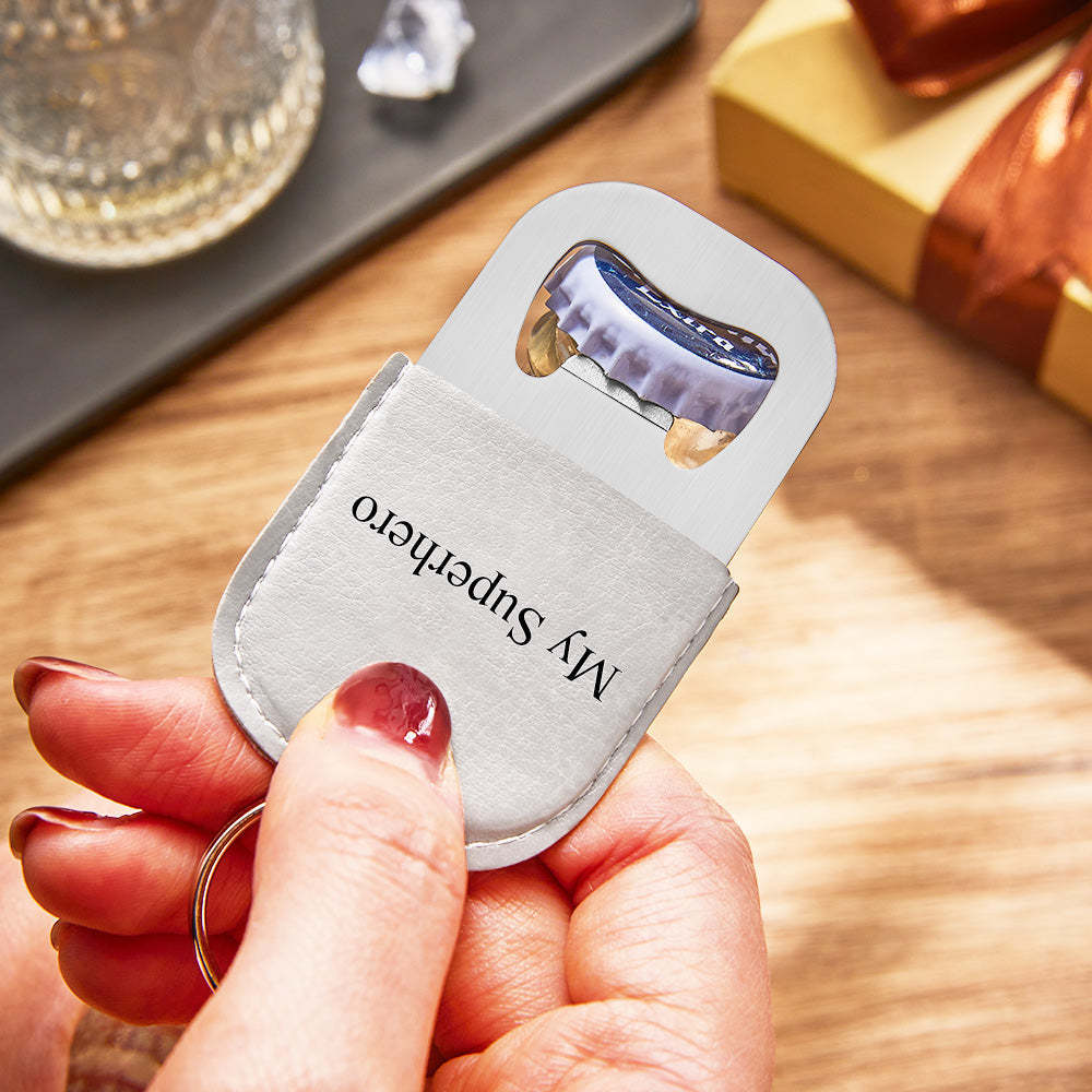 Custom Engraved Bottle Opener Keychain Creative Keyring Gift For Dad -