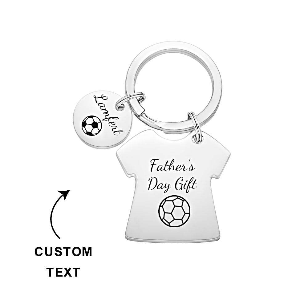 Custom Engraved Keychains Football Dad Keychain Daddy's Team Father's Day Gift - soufeelus