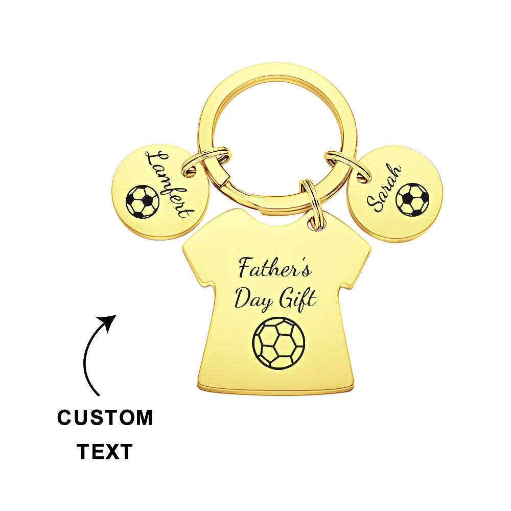 Custom Engraved Keychains Football Dad Keychain Daddy's Team Father's Day Gift - soufeelus