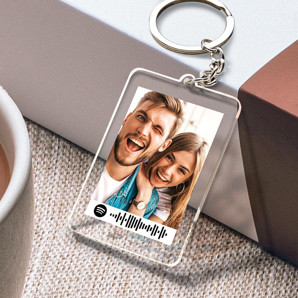 Personalized Keychain Custom Scannable Spotify Code Keychain Memorial Song Gift - soufeelus