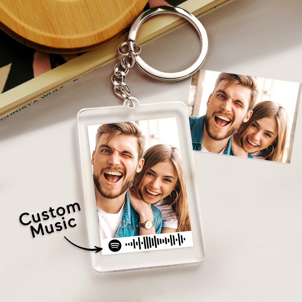 Personalized Keychain Custom Scannable Spotify Code Keychain Memorial Song Gift - soufeelus