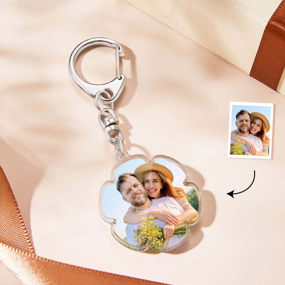 Custom Photo Flower-shaped Keychain Personalized Petal Acrylic Pendant Gifts for Girls - soufeelus