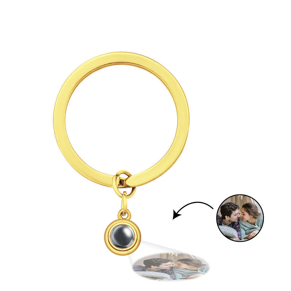 Custom Photo Projection Keychain Personalized Key Ring Exquisite Couple Gifts - soufeelus