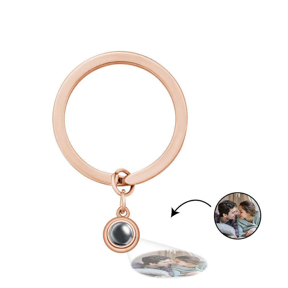 Custom Photo Projection Keychain Personalized Key Ring Exquisite Couple Gifts - soufeelus