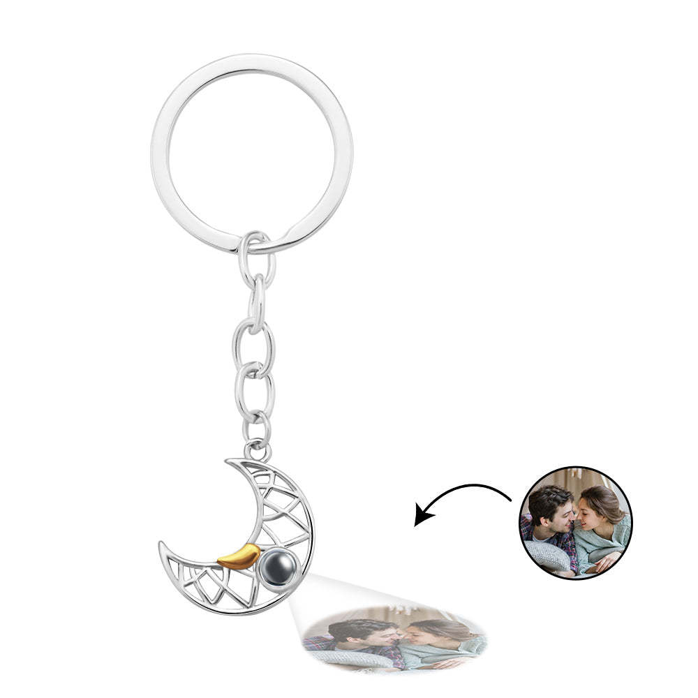 Custom Photo Projection Keychain Sun and Moon Couple Commemorative Gifts - soufeelus