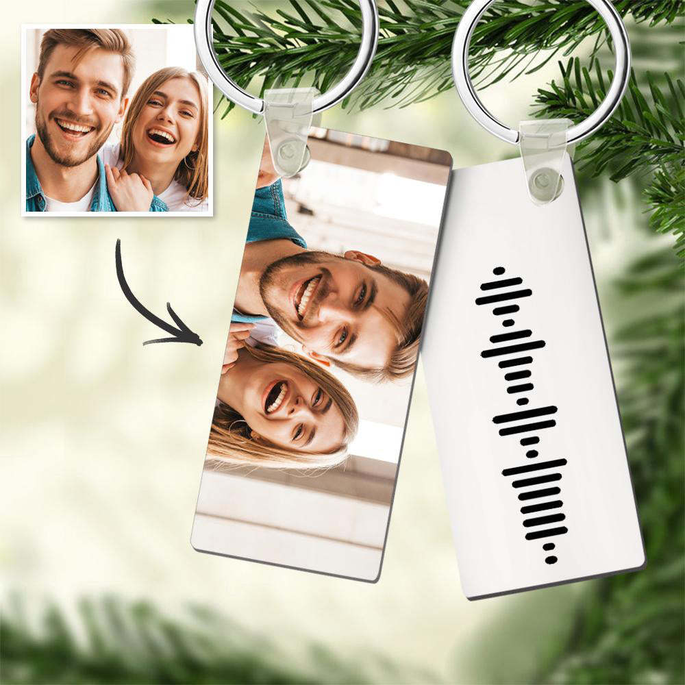 Photo Keychain With Music Code Keychain Gifts For Valentine's Day Unique Design - soufeelus
