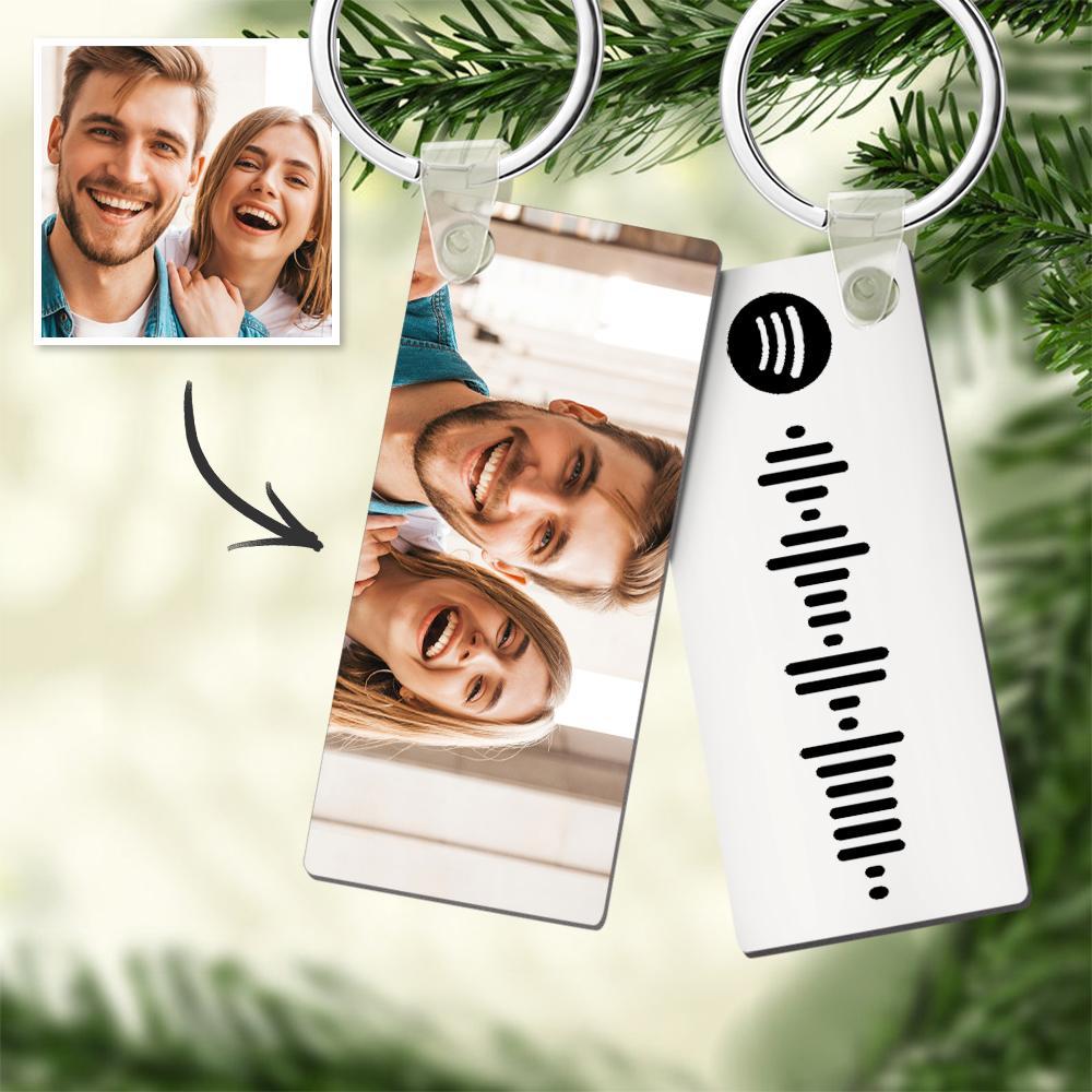 Photo Keychain With Spotify Code Keychain Gifts For Valentine's Day Unique Design - soufeelus