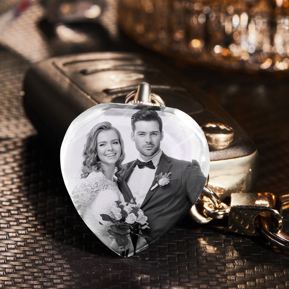 Custom Photo Keychain Crystal Keychain White And Black Filter Perfect Gift For Valentine's Day - soufeelus