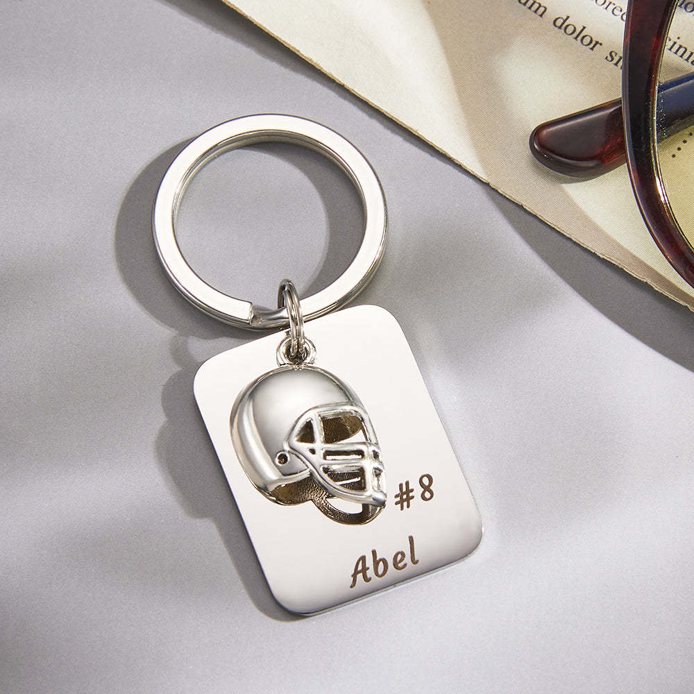 Custom Engraved Keychain Personalized Football Keychain Team Gifts - soufeelus