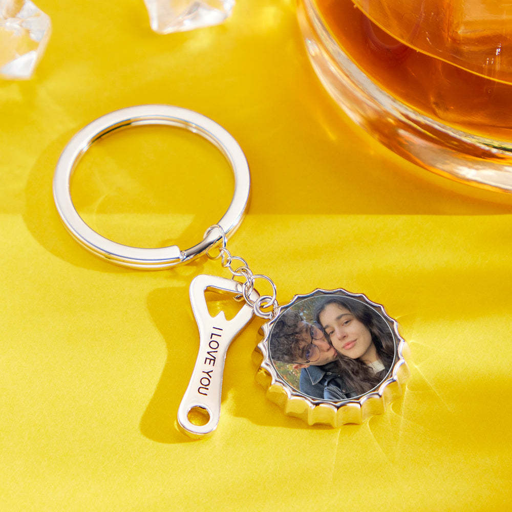 Custom Photo Engraved Keychain Bottle Opener Funny Gifts - soufeelus
