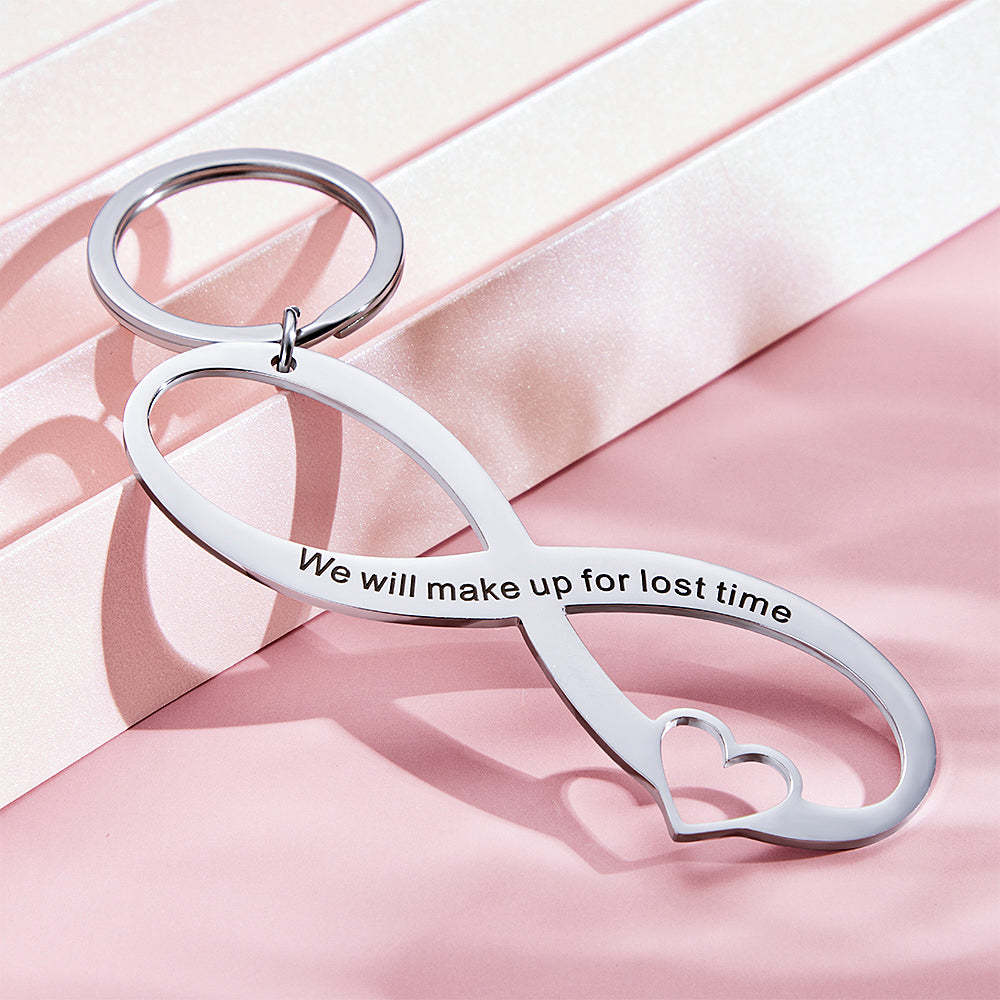 Custom Engraved Keychain Infinity Symbol Hollow Out Creative Gifts - soufeelus