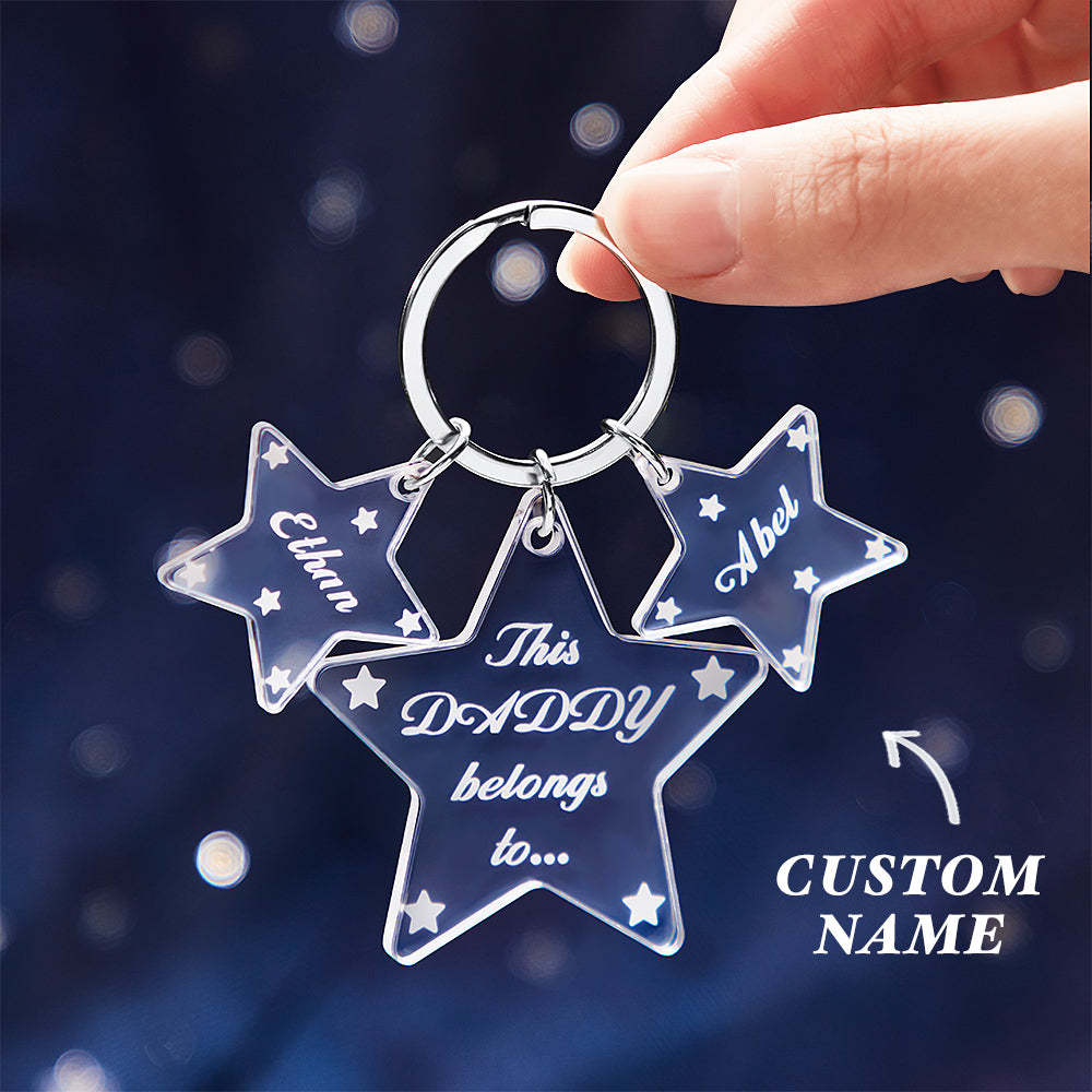 Custom Engraved Keychain Unique Star Acrylic Gifts - soufeelus