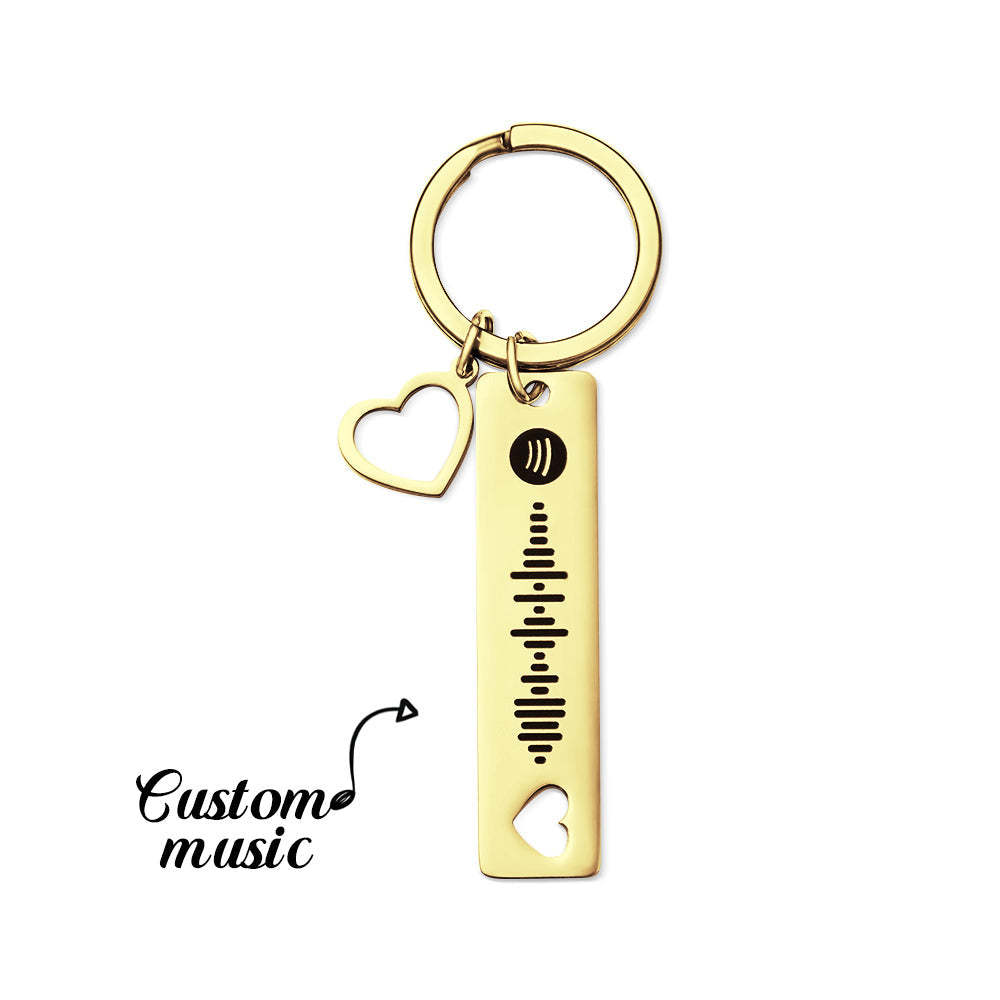 Custom Scannable Spotify Code Keychain Heart-shaped Creative Gifts - soufeelus