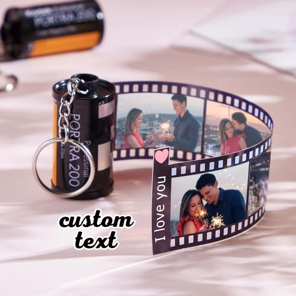 Custom Text For The Film Roll Keychain Personalized Picture Keychain with Reel Album Customized Gift for Christmas